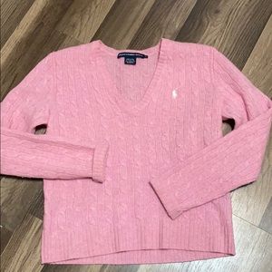 Ralph Lauren sport pink merino wool sweate…